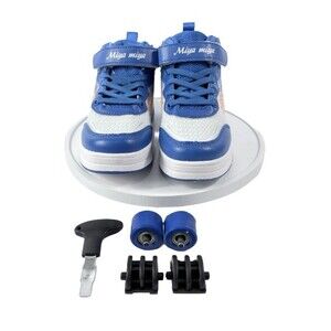 Miya Miya Kids Roller Shoes Size 31 Blue White LED Light Up Wheels Sneakers NEW